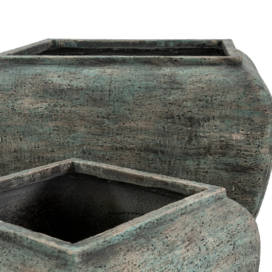 Outdoor Verdan Square Drum Set Of 2 Planters - image 2