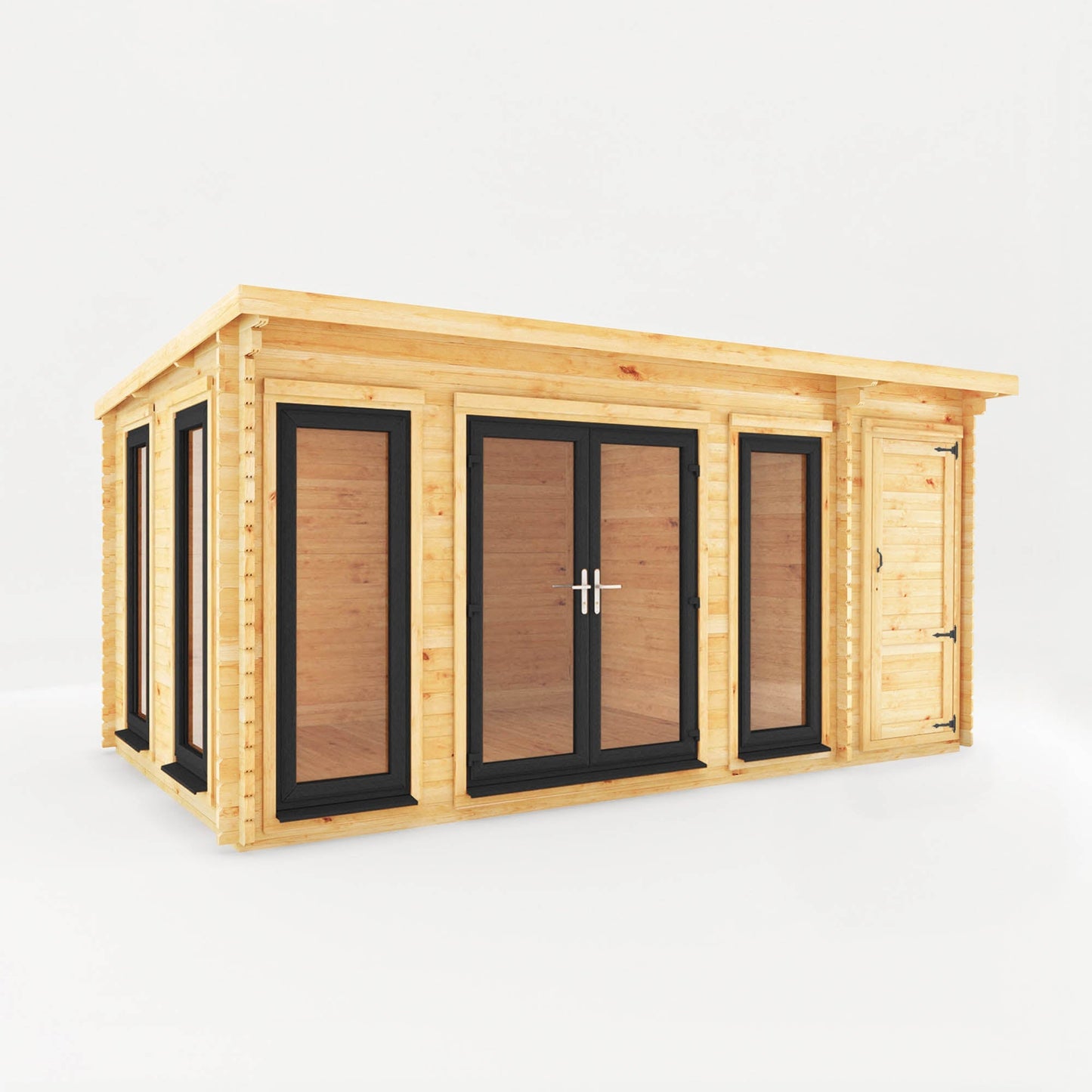 Mercia The Studio Pent Log Cabin with Side Shed - image 8