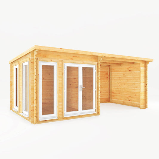 Mercia The Studio Pent Log Cabin with Patio Area - image 2