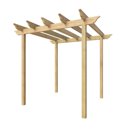 Pérgola Pequeña RHS Prestige de Madera Iroko o Térmicamente Tratada