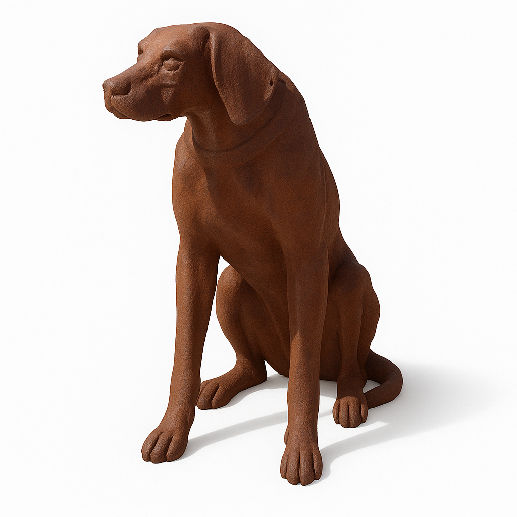 Cast Iron Sitting Rhodesian Ridgeback 100cm Statue