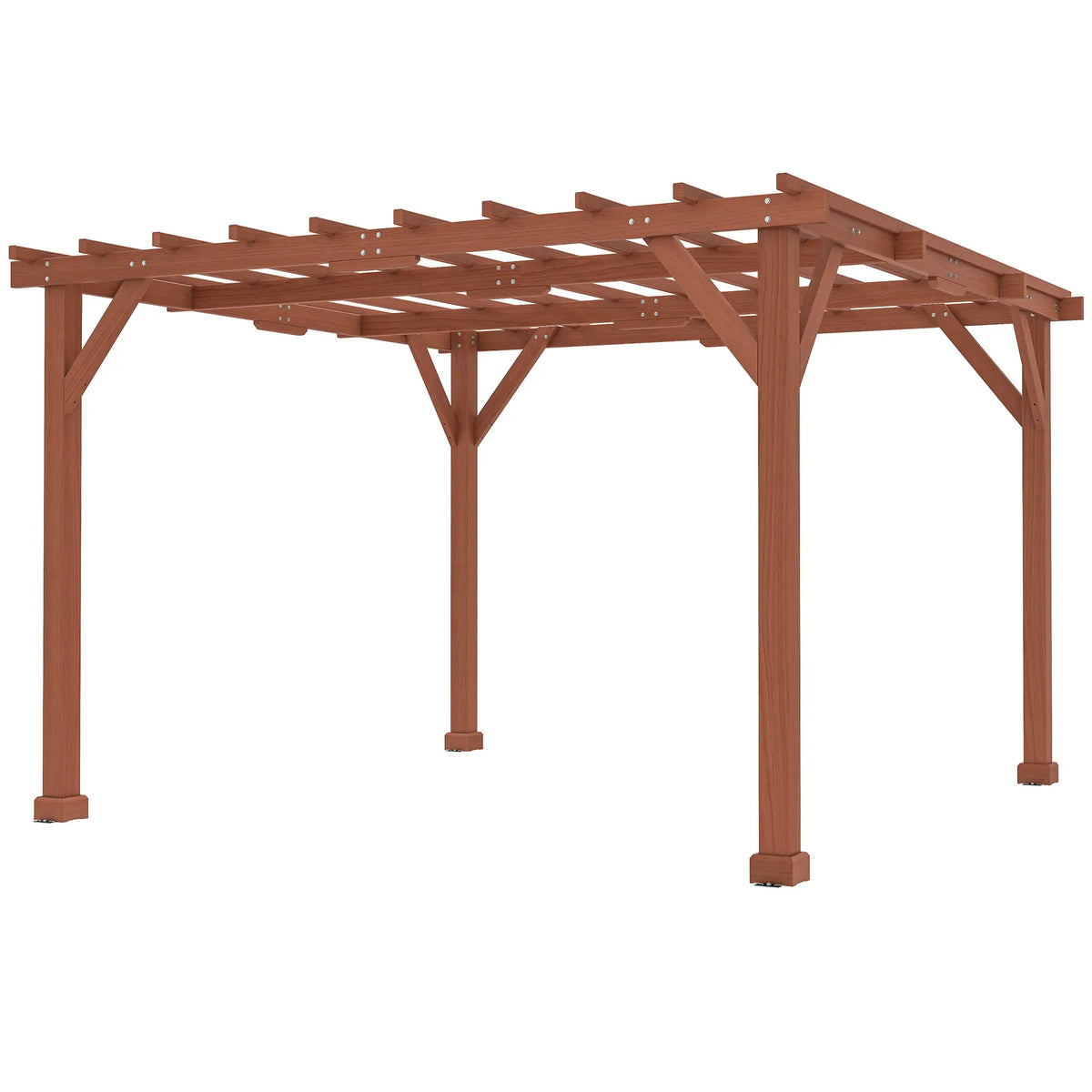 3.3m x 3.3m Wooden Pergola Kit – Garden Pergola with Grape Trellis Roof for Climbing Vines and Flowers