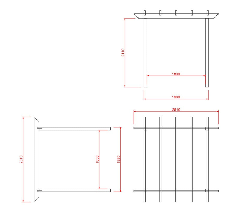 Pérgola Pequeña RHS Prestige de Madera Iroko o Térmicamente Tratada