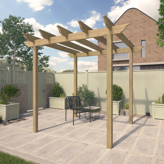 Pérgola Pequeña RHS Prestige de Madera Iroko o Térmicamente Tratada