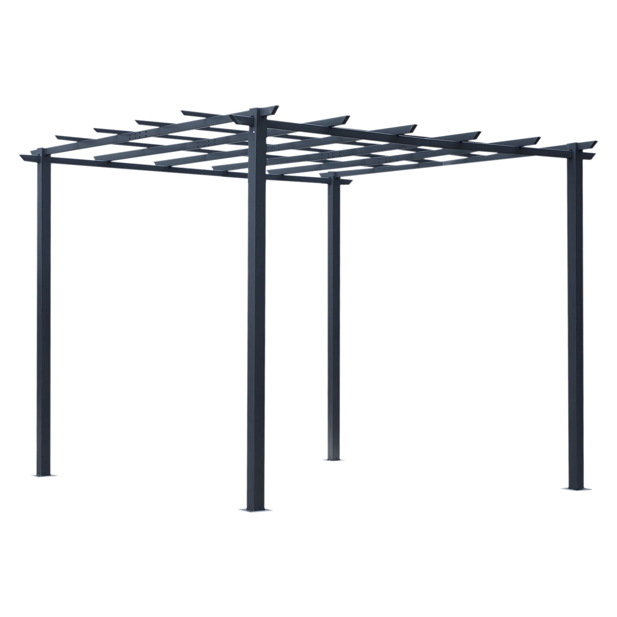 3m x 3m Metal Pergola Garden Gazebo – Outdoor Grape Trellis for Climbing Plants, Decorative Arbour Sun Shelter Frame