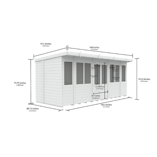 16 x 7 Pent Summer House - view 4