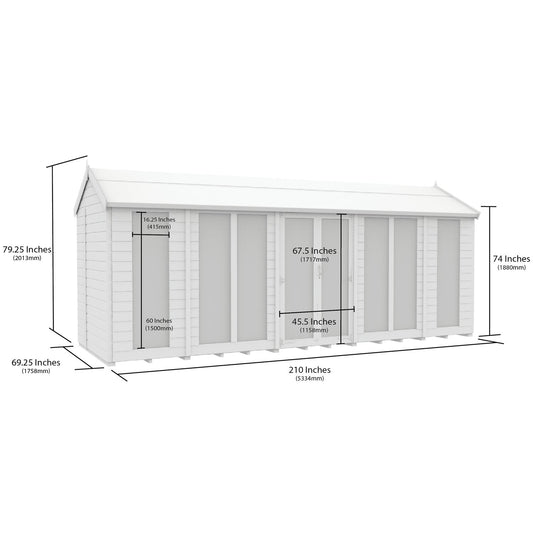 18 x 6 Apex Summer House (Full Height Window) - view 4
