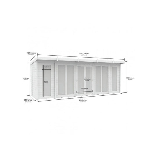 18 x 8 Pent Summer House (Full Height Window) - view 4