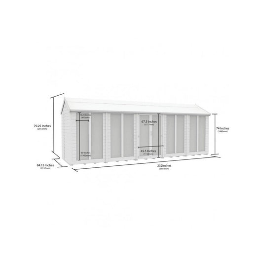 20 x 7 Apex Summer House (Full Height Window) - view 4
