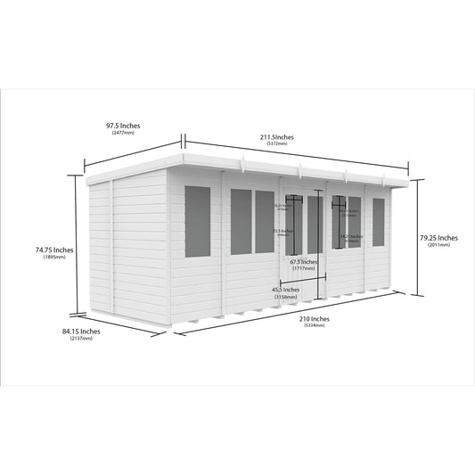 18 x 7 Pent Summer House - view 4