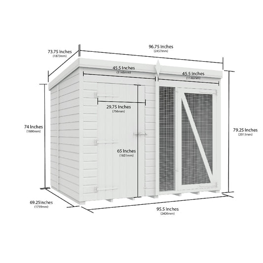 8 x 6 Dog Kennel And Run (Full Height) - view 4