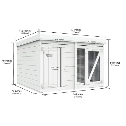 6 x 6 Dog Kennel And Run - view 2
