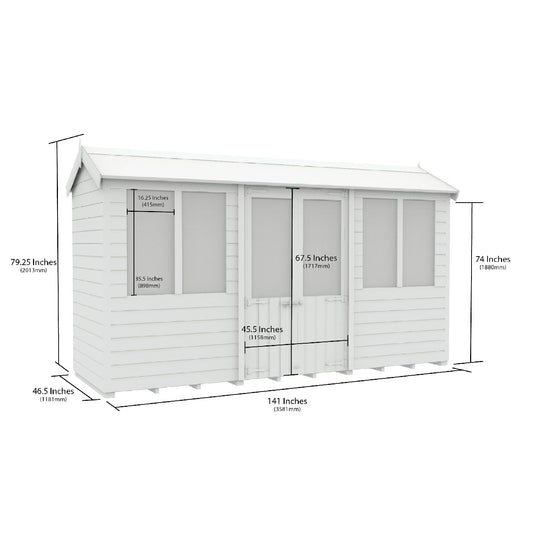 12 x 4 Apex Summer House - view 3