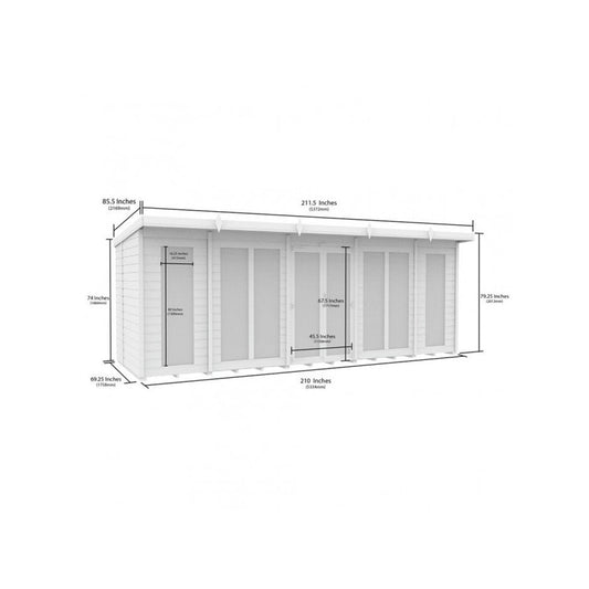 18 x 6 Pent Summer House (Full Height Window) - view 4