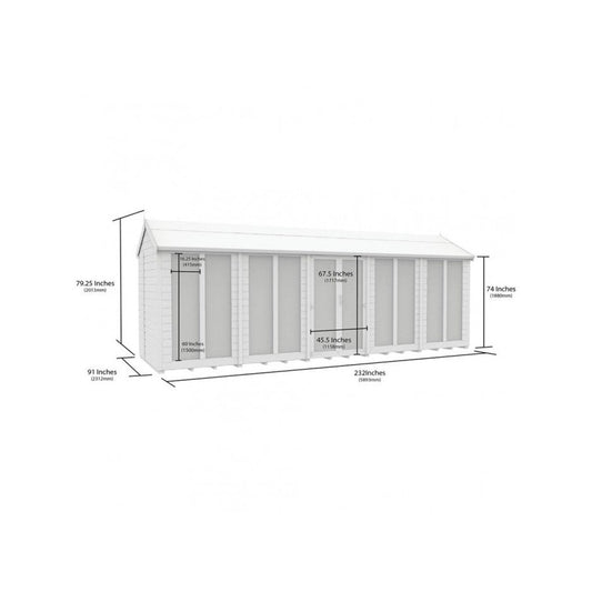 20 x 8 Apex Summer House (Full Height Window) - view 4