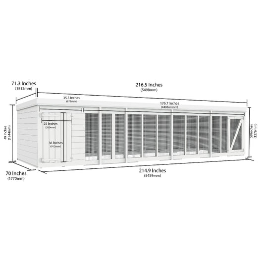 18 x 6 Dog Kennel And Run - view 2