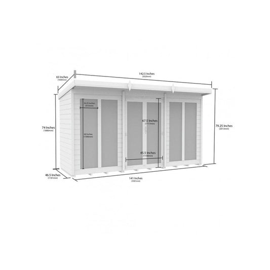 12 x 4 Pent Summer House (Full Height Window) - view 4