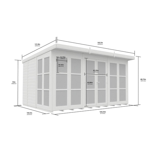 12 x 9 Georgian Window Pent Summer House - view 4