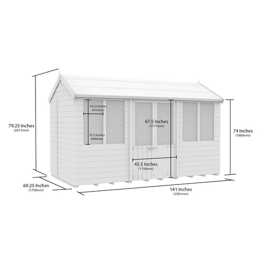 12 x 6 Apex Summer House - view 4