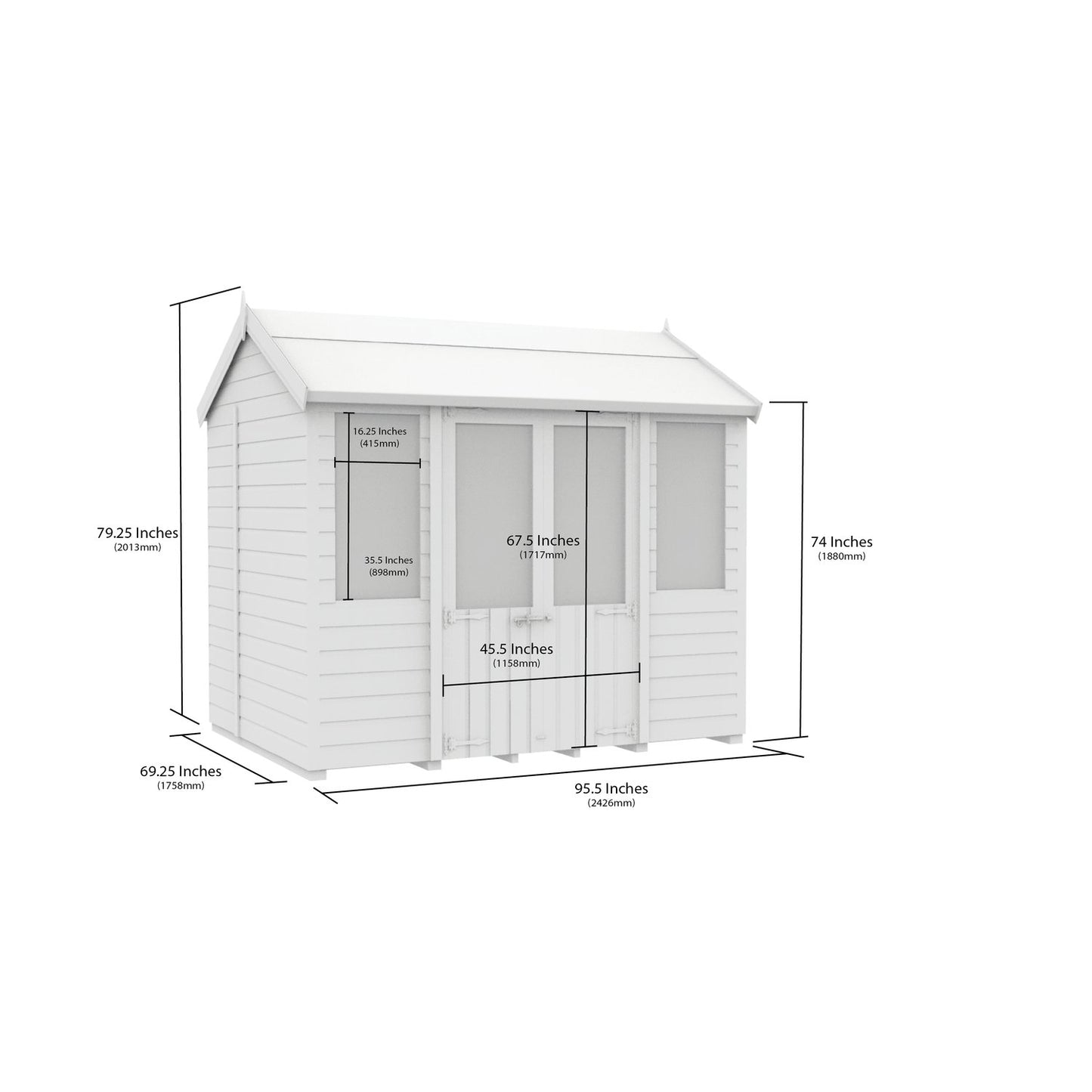 8 x 6 Apex Summer House - view 6