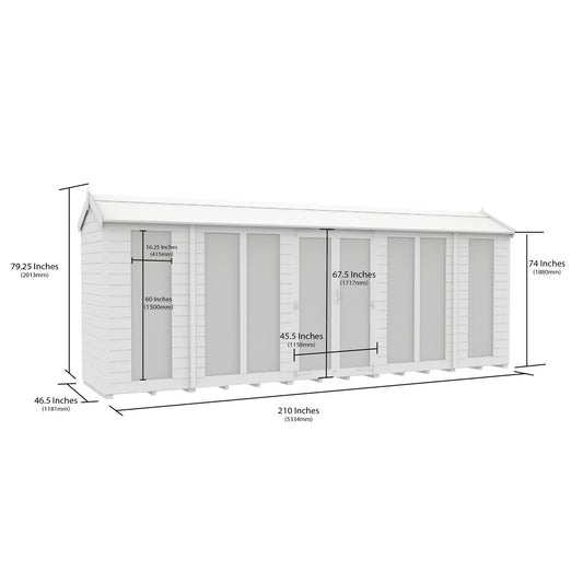 18 x 4 Apex Summer House (Full Height Window) - view 2