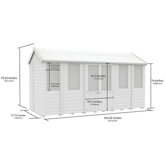 14 x 5 Apex Summer House - view 4