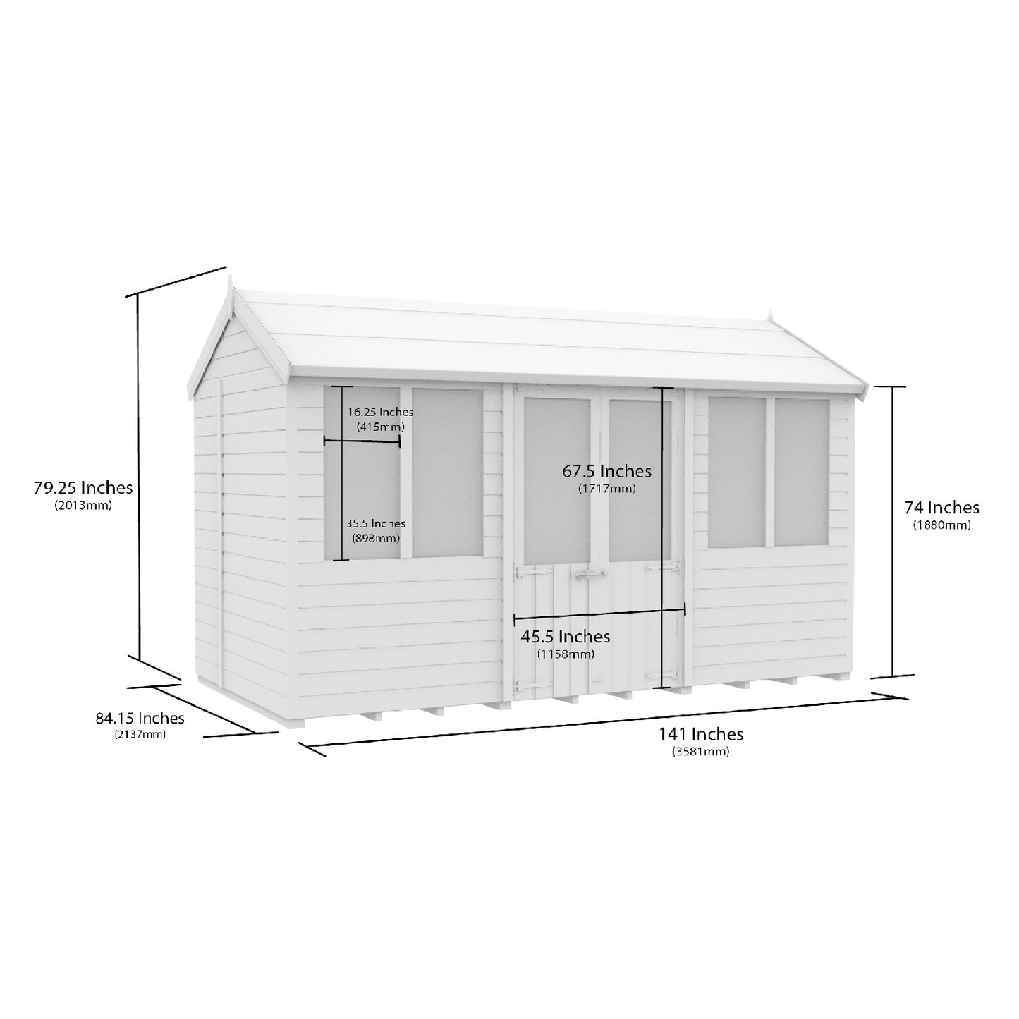 12 x 7 Apex Summer House - view 6