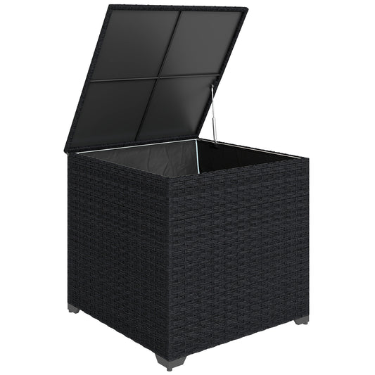 Outsunny - 253L Rattan Garden Storage Box, Black