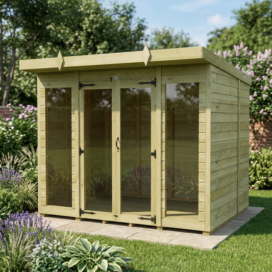 8 x 5 Pent Summer House (Full Height Window) - view 2