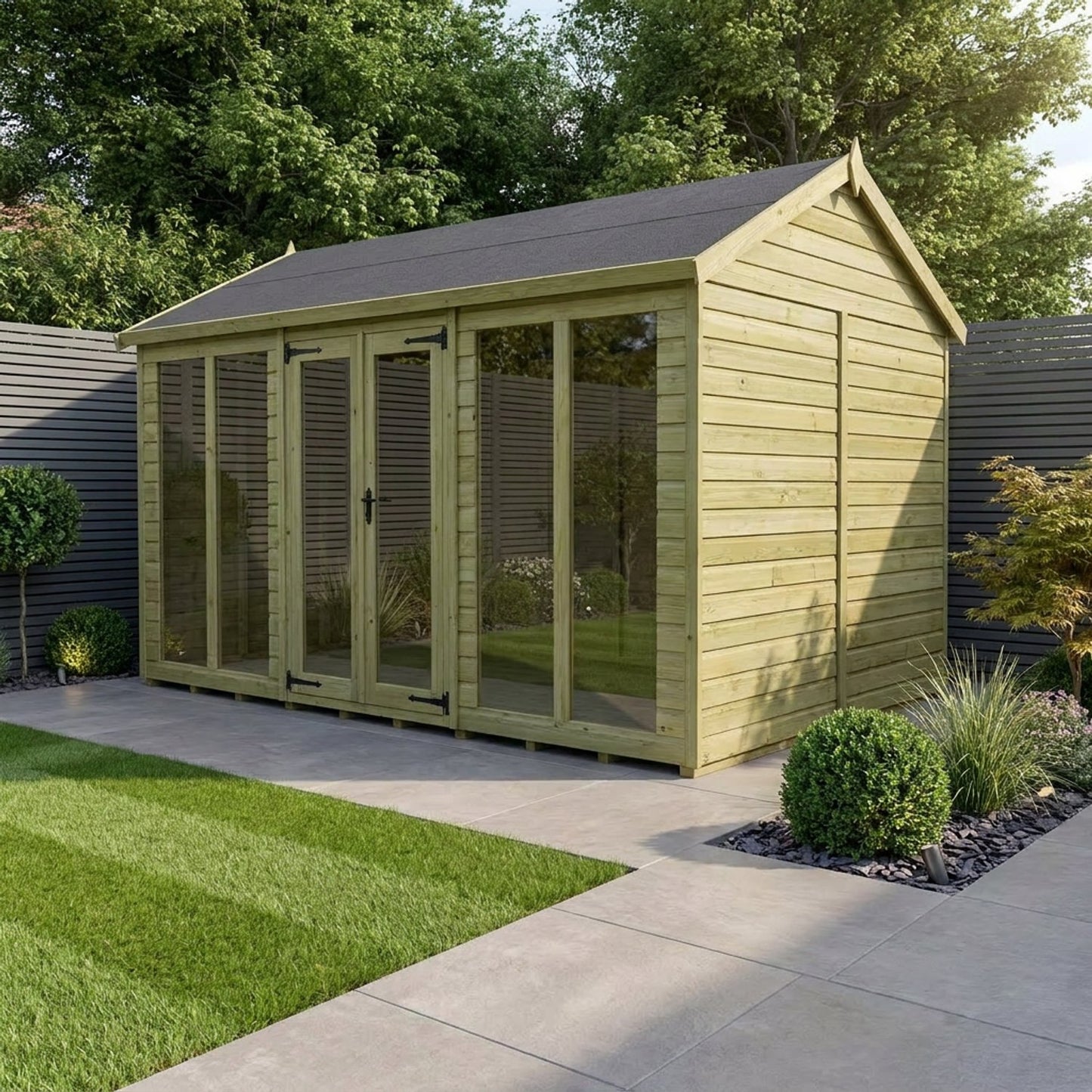 12 x 7 Apex Summer House (Full Height Window) - view 6
