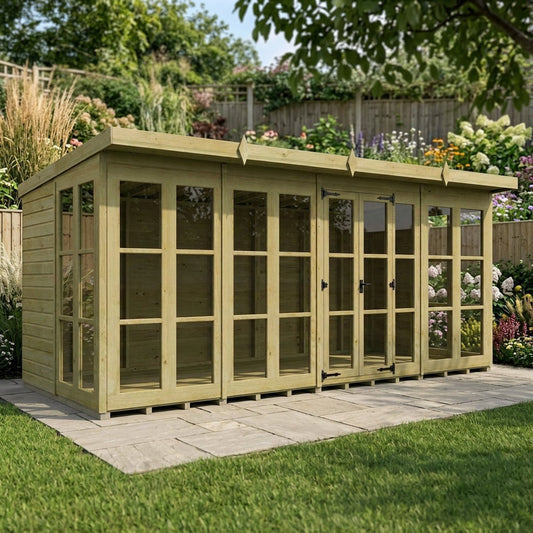 20 x 8 Georgian Window Pent Summer House - view 4