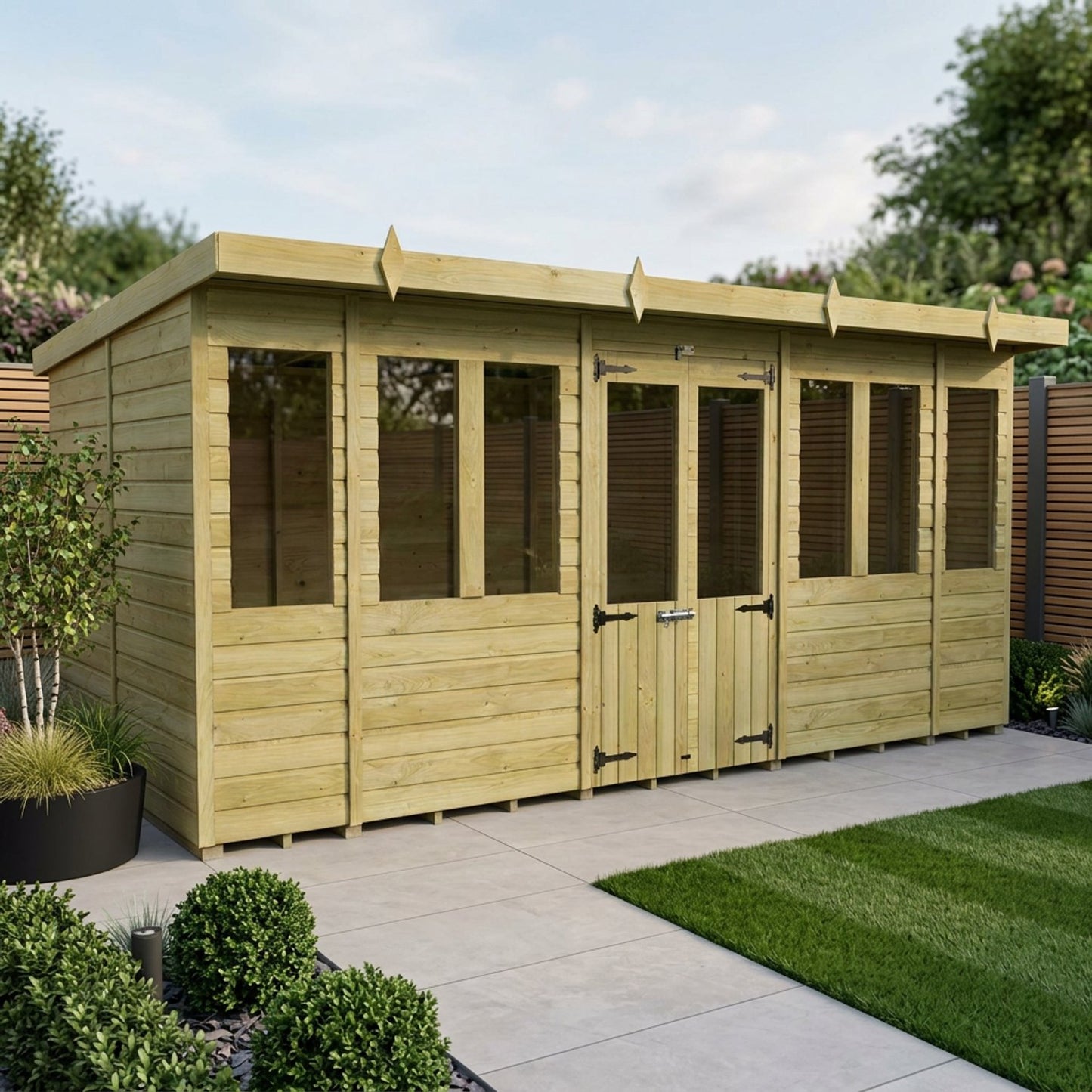 16 x 8 Pent Summer House - view 6