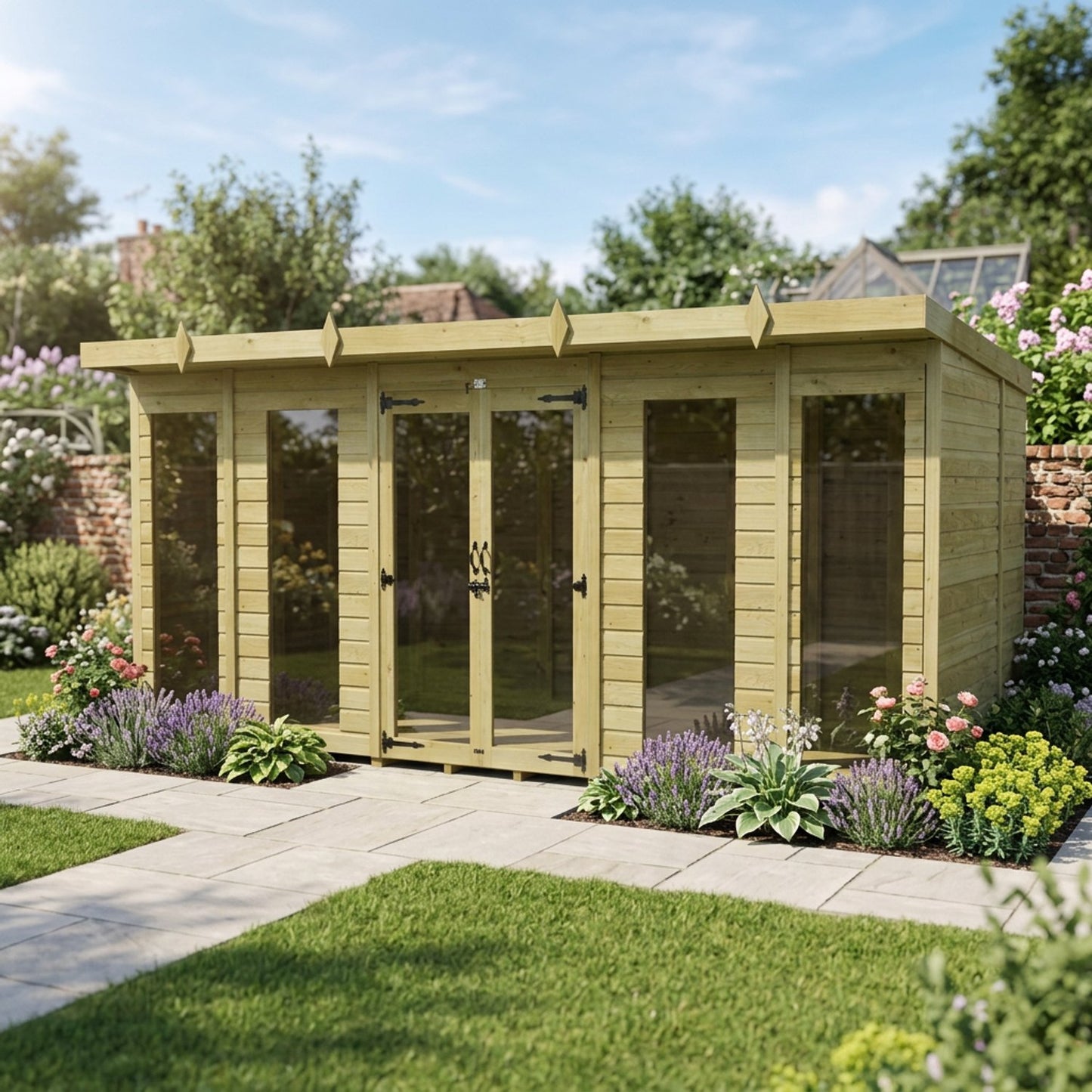 14 x 6 Pent Summer House (Full Height Window) - view 6