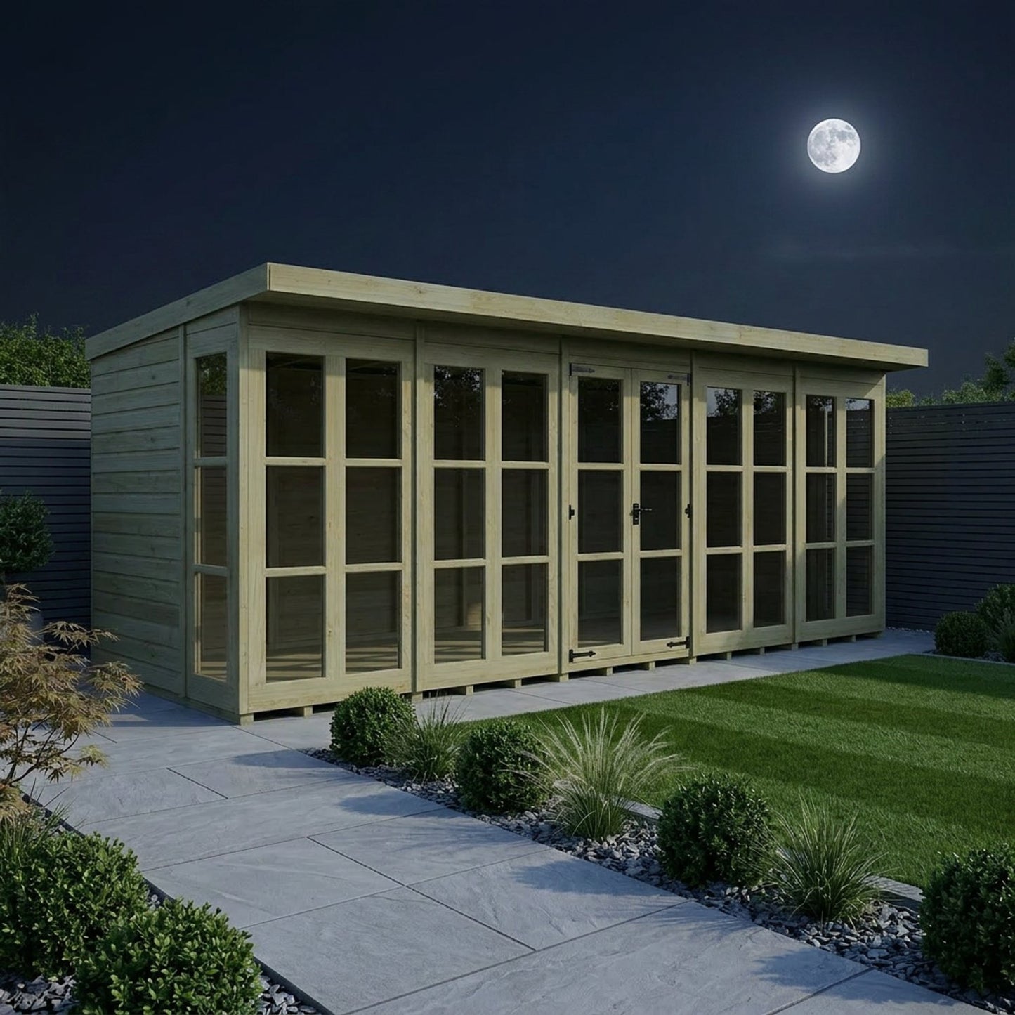 20 x 6 Georgian Window Pent Summer House - view 6