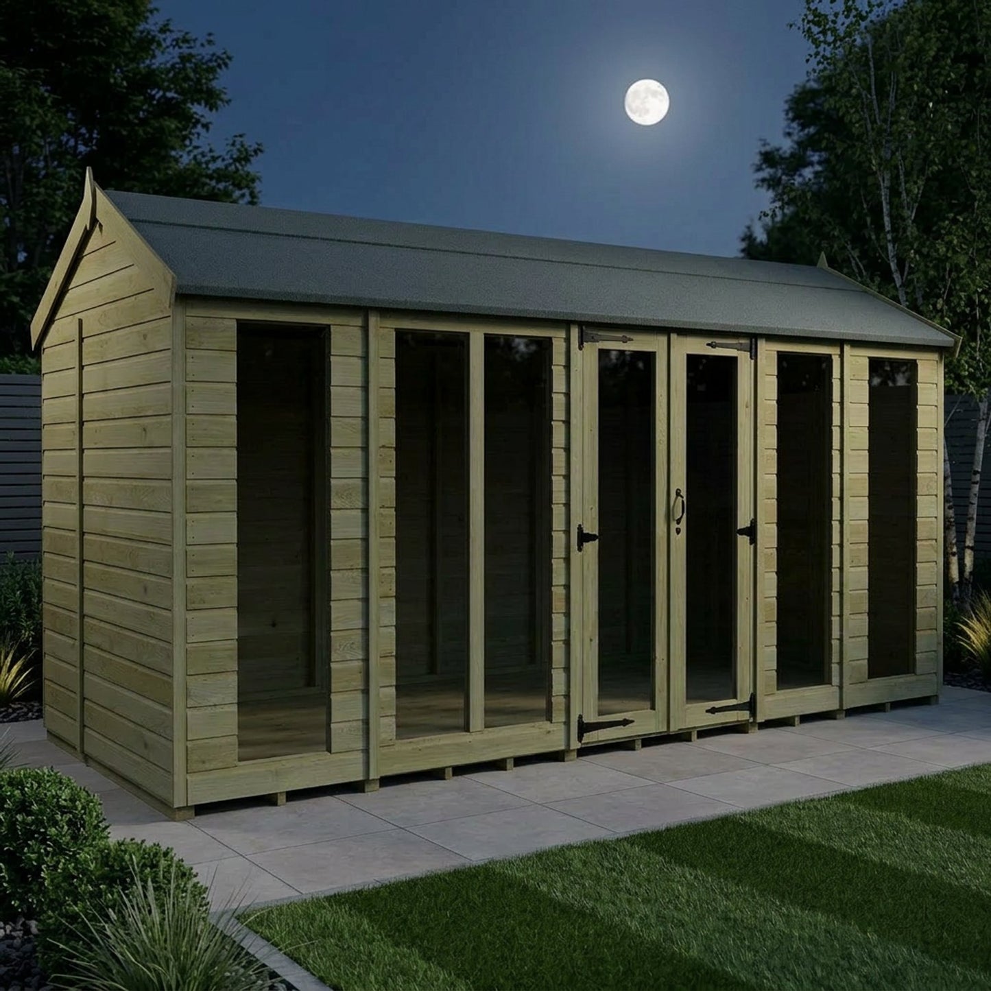 18 x 6 Apex Summer House (Full Height Window) - view 6