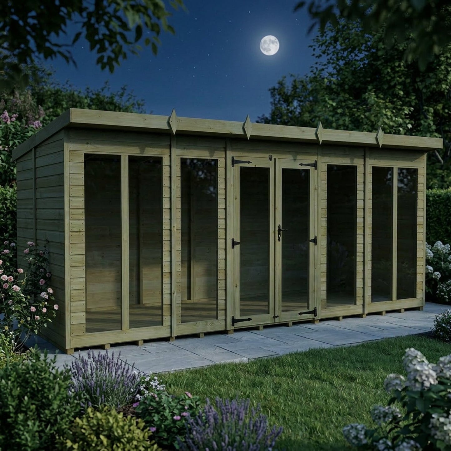 20 x 8 Pent Summer House (Full Height Window) - view 6