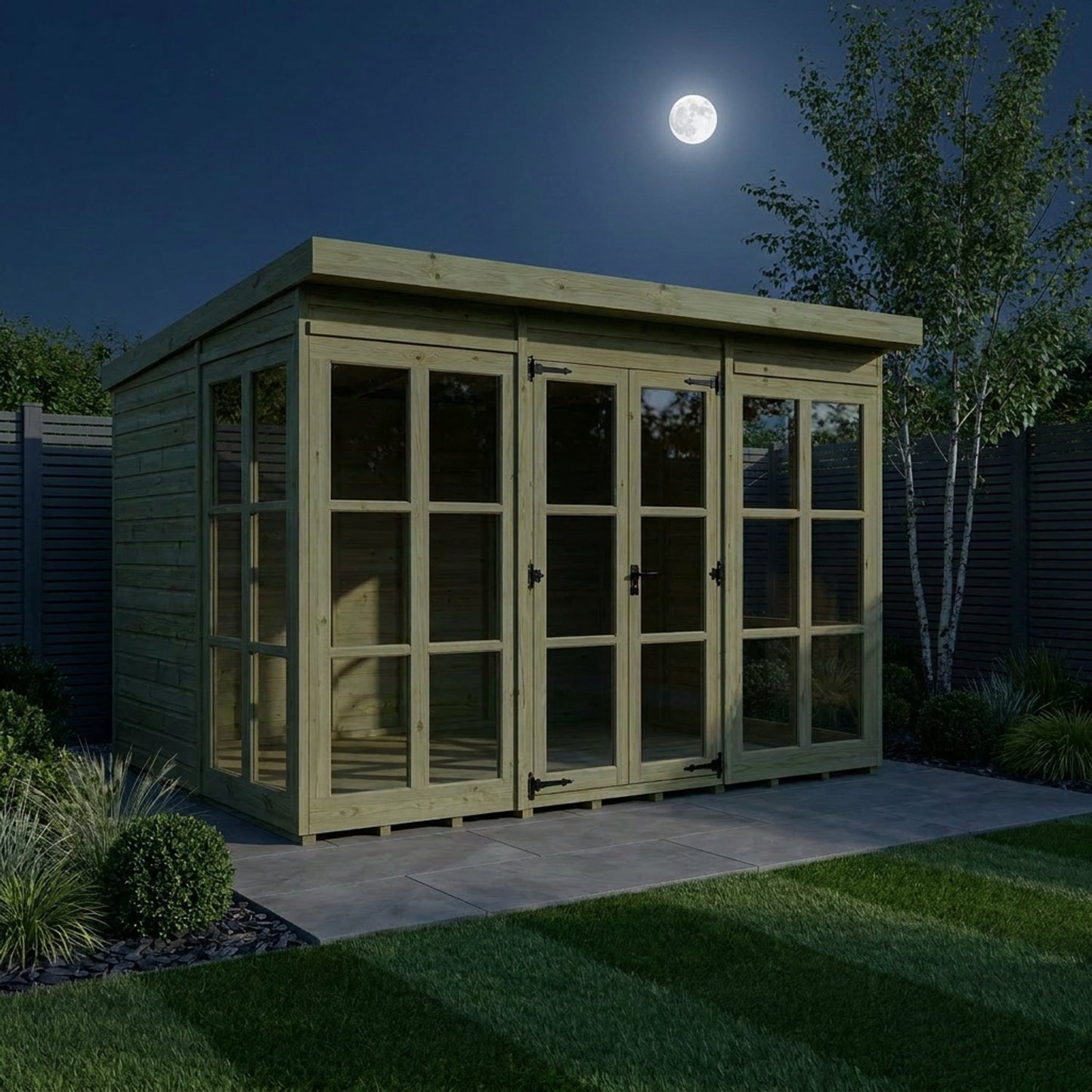 12 x 10 Georgian Window Pent Summer House - view 6