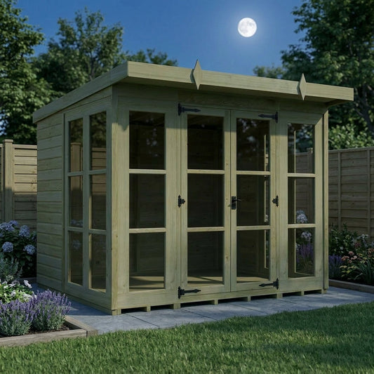 8 x 7 Georgian Window Pent Summer House - view 3