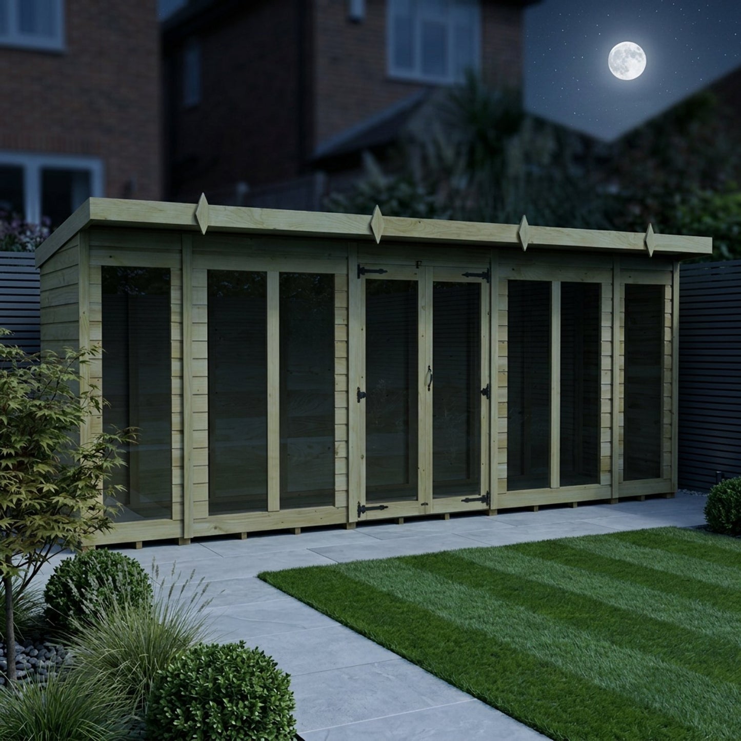 16 x 4 Pent Summer House (Full Height Window) - view 6