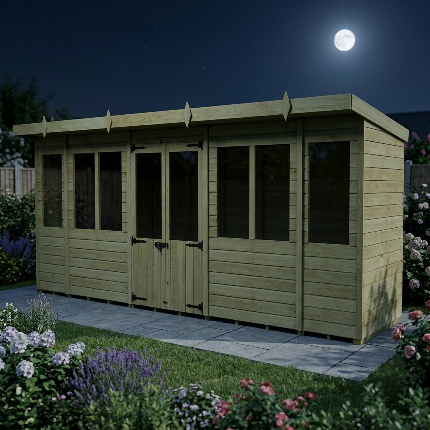 16 x 4 Pent Summer House - view 6