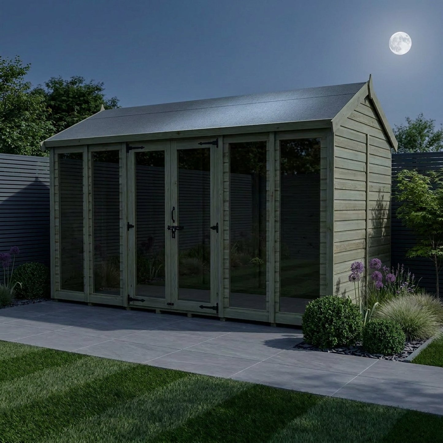 14 x 7 Apex Summer House (Full Height Window) - view 6