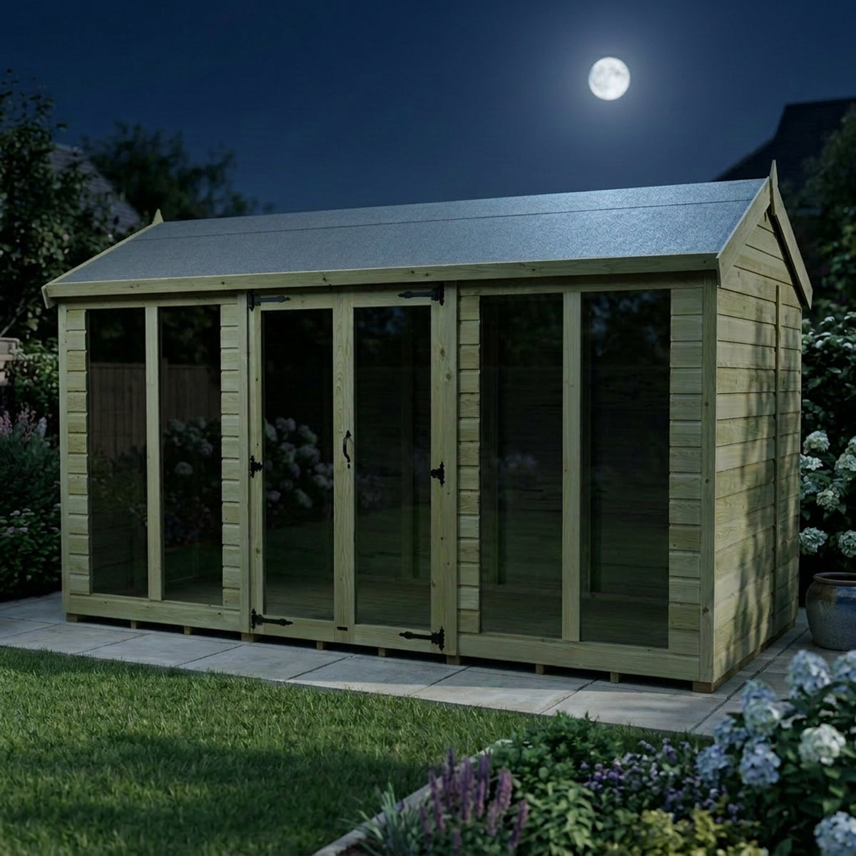 12 x 7 Apex Summer House (Full Height Window) - view 4