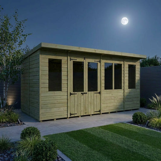 18 x 8 Pent Summerhouse - UK Made Timber Garden Building