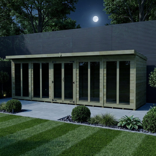 20 x 6 Pent Summer House (Full Height Window) - view 2