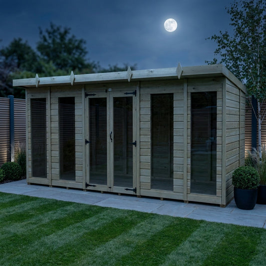 14 x 8 Pent Summer House (Full Height Window) - view 2