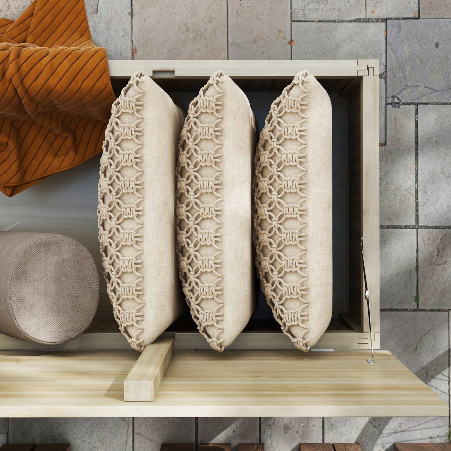 Outsunny - 172L Wooden Garden Storage Box, Natural Wood Finish