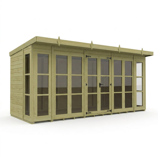 16 x 6 Georgian Window Pent Summer House - view 4