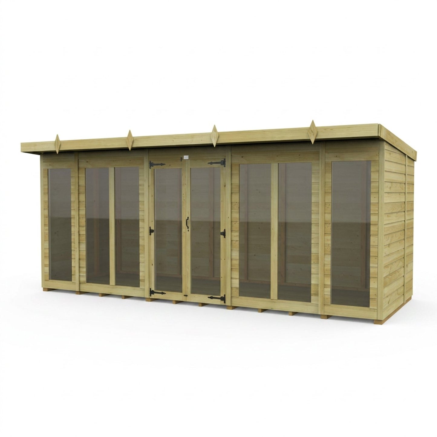 16 x 8 Pent Summer House (Full Height Window) - view 6