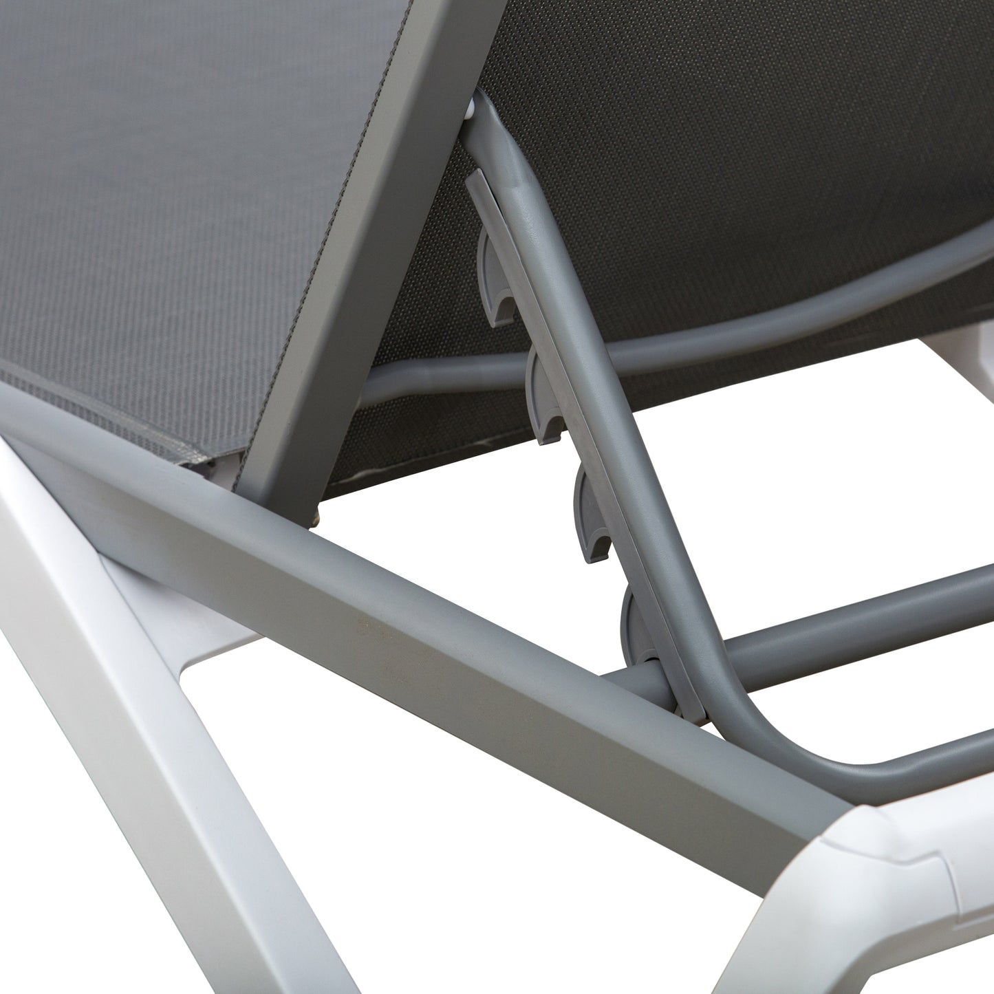 Outsunny Aluminium Frame Sun Lounger, with Adjustable Back - Grey