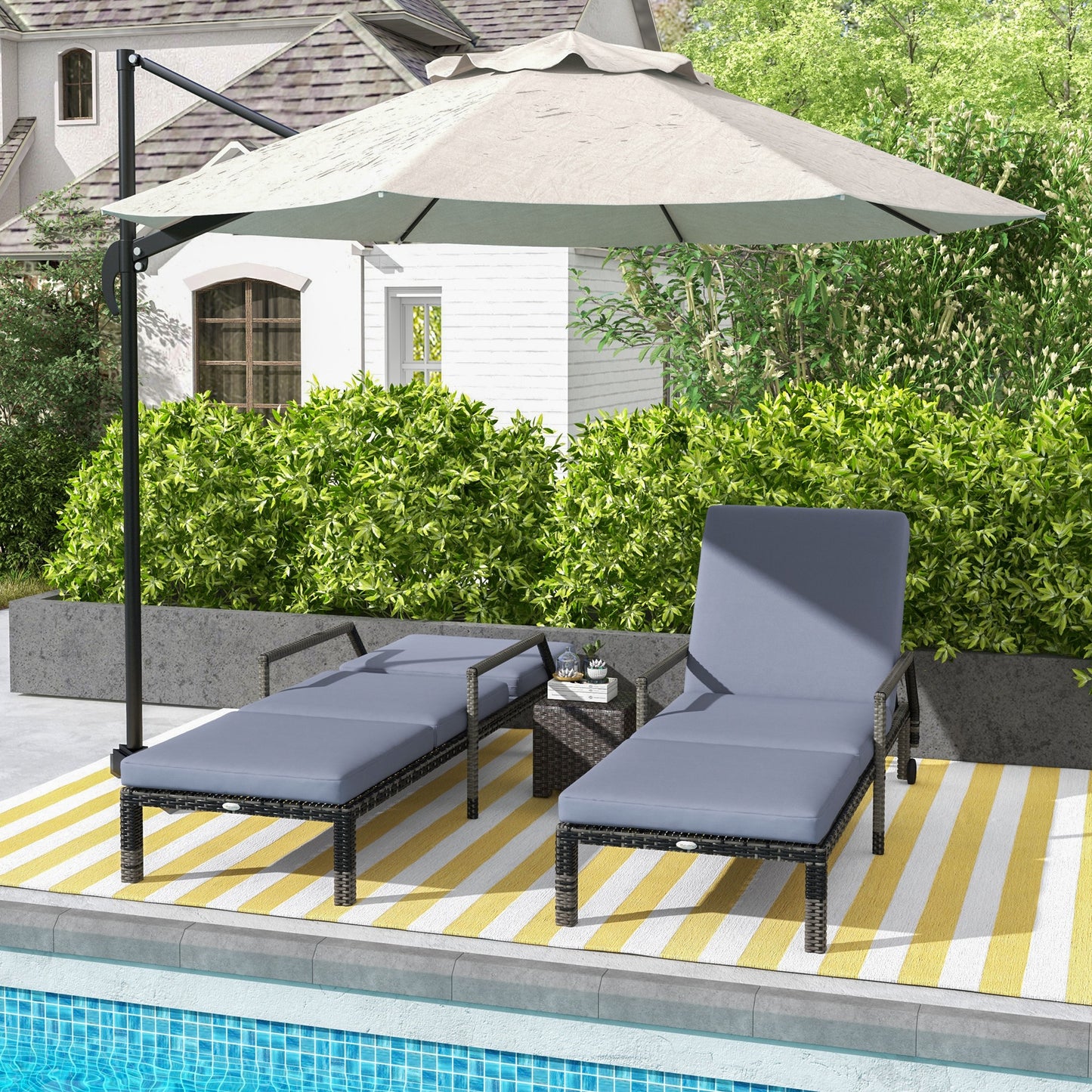 Sorrento Outdoor PE Rattan Sun Lounger Set of 2